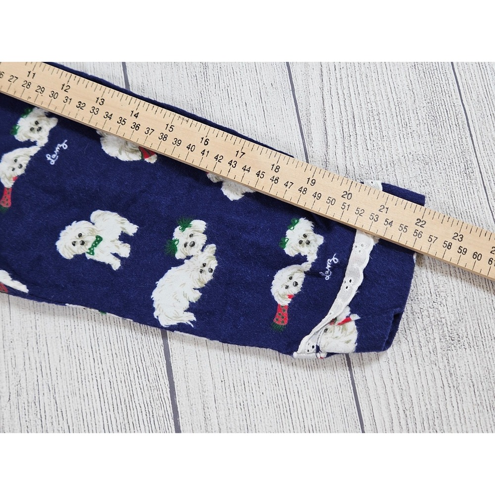 Lanz of Salzburg Pajama Top Womens Large Blue Cotton Dog Print Button Front - Picture 5 of 8